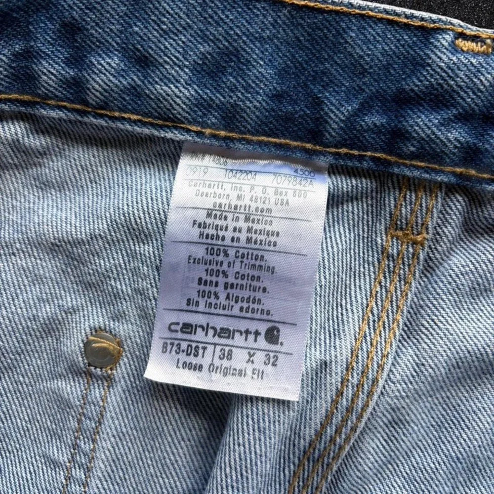 Carhartt Double Front Logger Jeans Blue Denim 36x32 Loose Original Fit